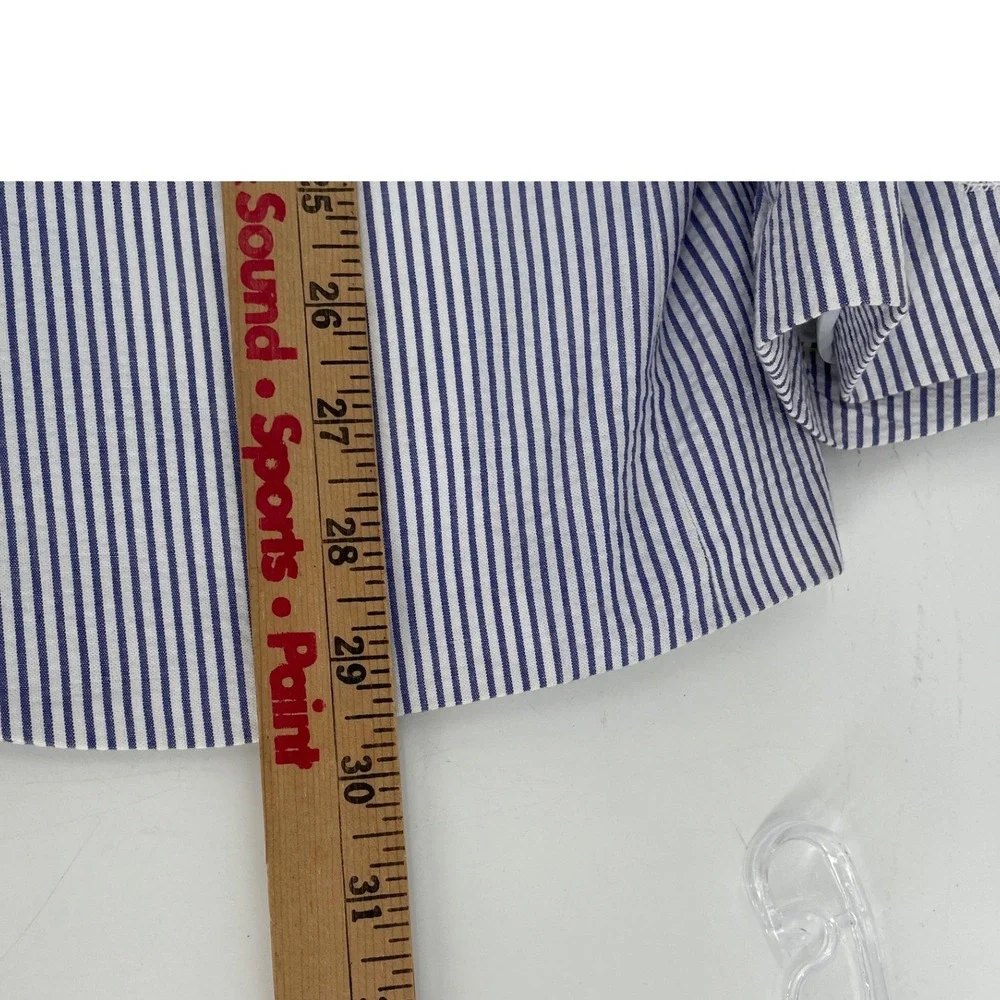 EDGE by WD NY Seersucker Blazer Sport Coat‎ Mens Large Blue White Slim Fit